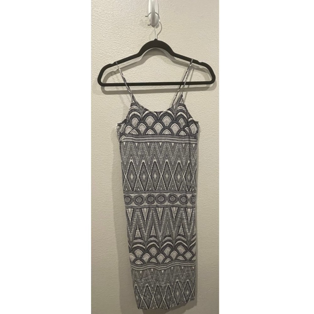 H&M Black White Tribal Boho Midi Dress